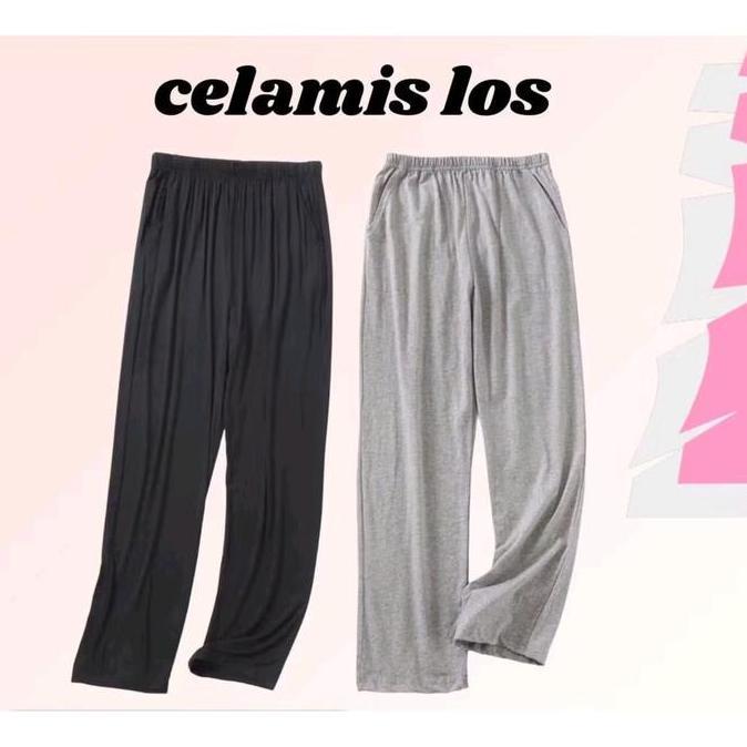 Celana Los Nyaman 4pcs Celamis Kantong Kain Lembut Rayon Legging Dewasa Hitam Standar Jumbo Super Ju