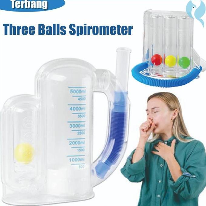 MALUKSHURE Alat Latihan Pernapasan Spirometer Incentive 3 Bola - Volumetric Exerciser Voldyne 5000 (