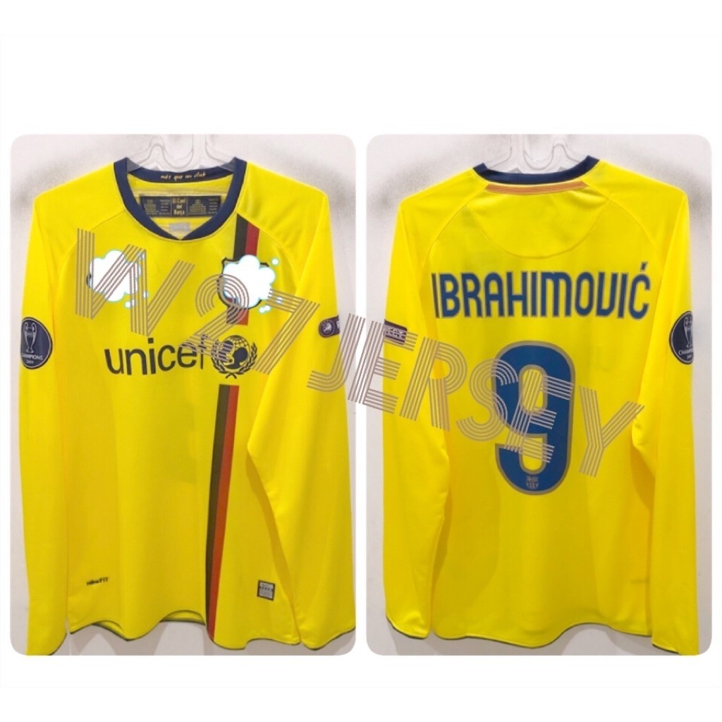 JERSEY RETRO - BARCELONA 3RD LONGSLEEVE 2009-2010 name player Ibrahimovic + Patch UCL