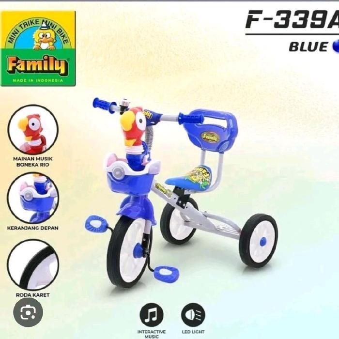 Sepeda Roda 3 Anak Family Sincan Musik Senderan - Red