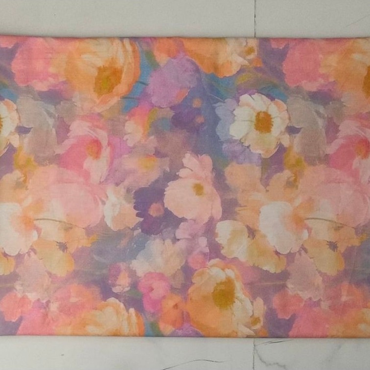 Kain Perca Katun Motif Bunga Abstrak 150Cm X 220Cm