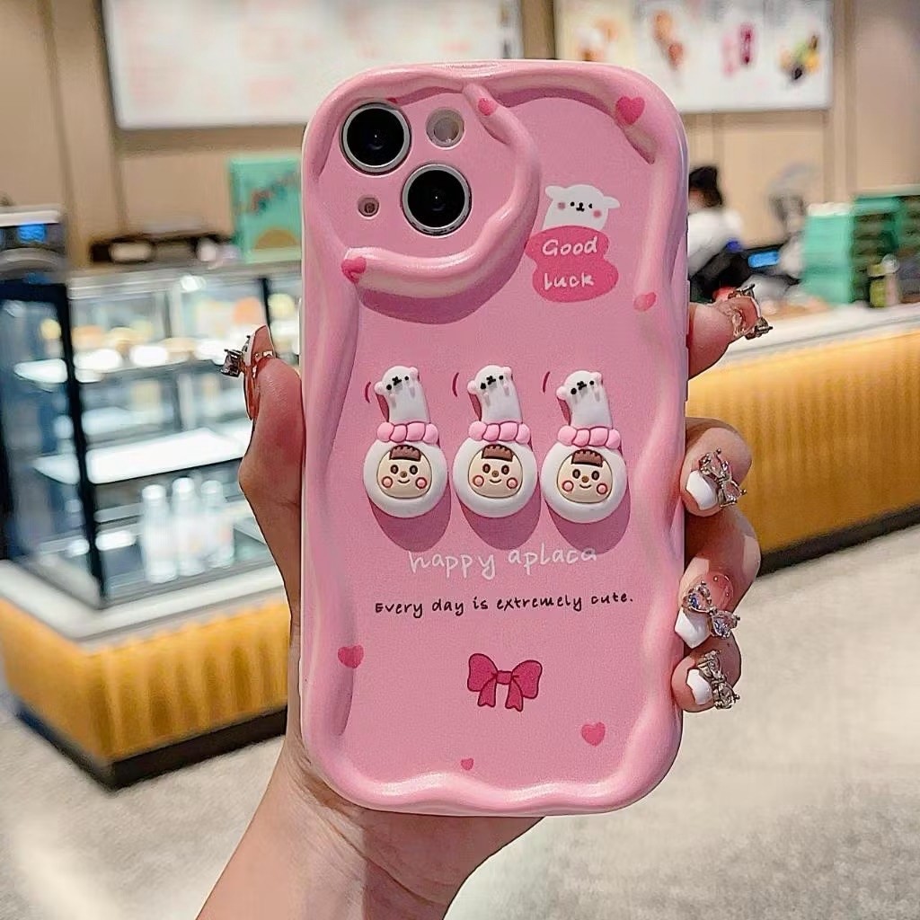 CASE WAVE OPPO 3D timbul / Softcase Lucu aesthetic kekinian untuk Hp OPPO A17 A1K A78 5G A18 A3 NFC 