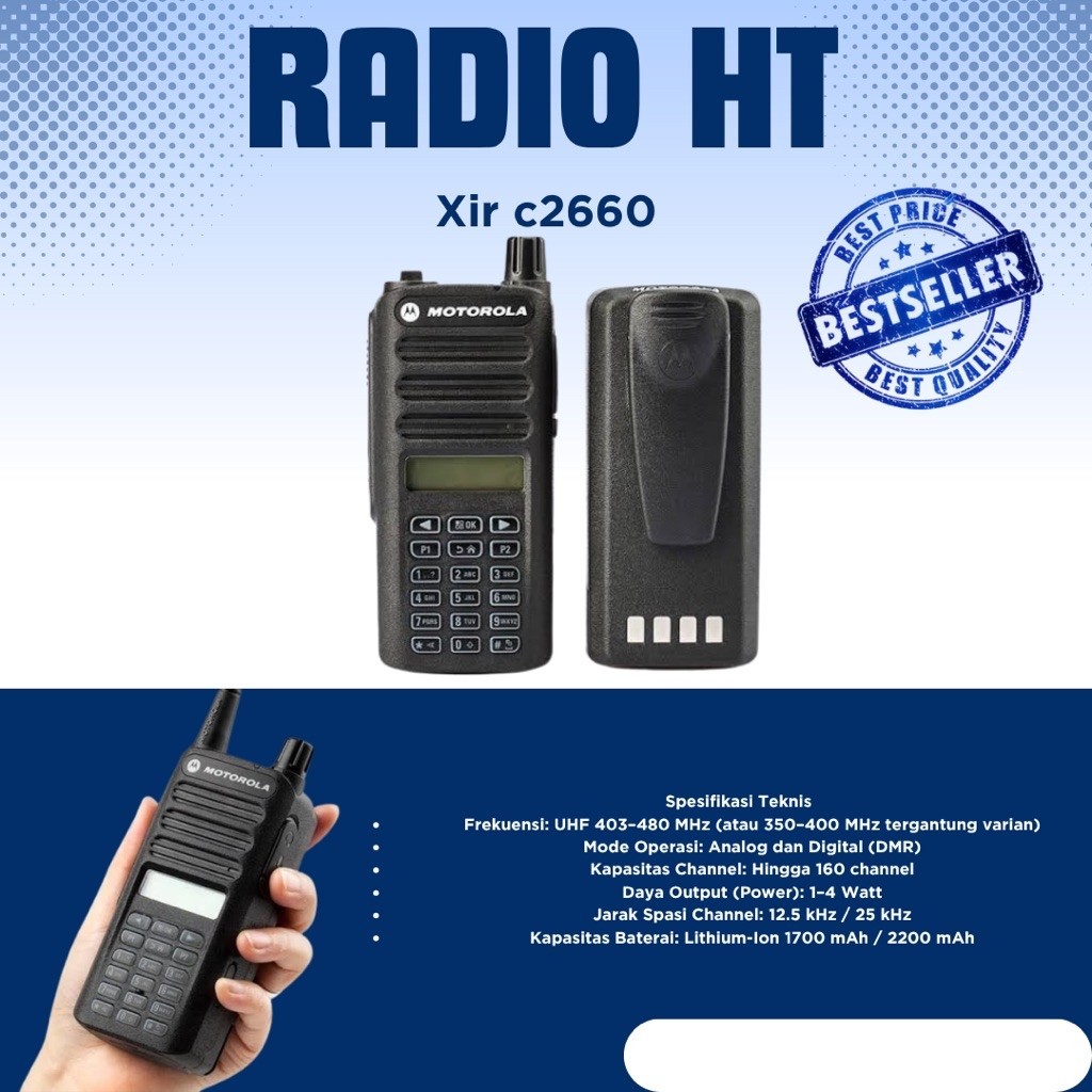 HT Motorola XIR c2660 / HT MOTOROLA xir c2660 UHF radio Motorola second