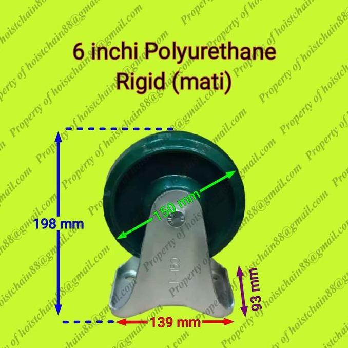 Roda/ Castor industri medium duty Edly 6 inch for industrial use
