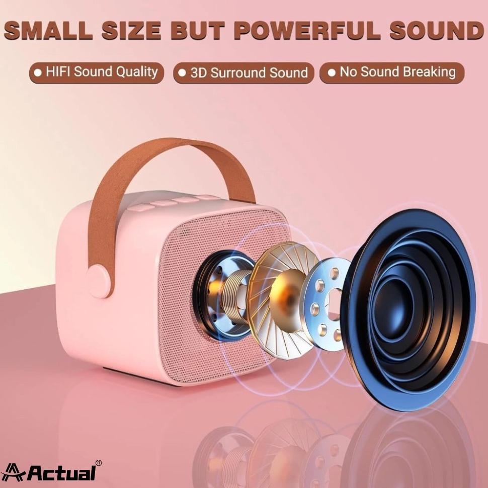 TERBARU Mini karoke Speaker Bluetooth 2 mic / Mini karoke Speaker Bluetooth Portabel Penuh Bass / Bl