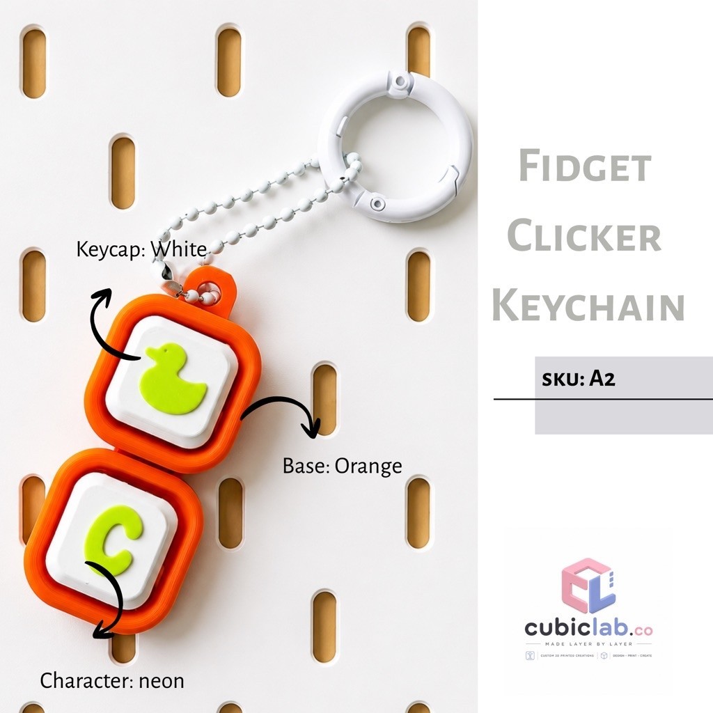 Cubic Lab - Initial Keychain 3D Fidget Clicker