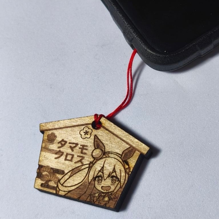 Tamamo Cross Phone Charm Gantungan Kunci Tamamo Cross Ema Style Uma Musume Pretty Derby Keychain Uma