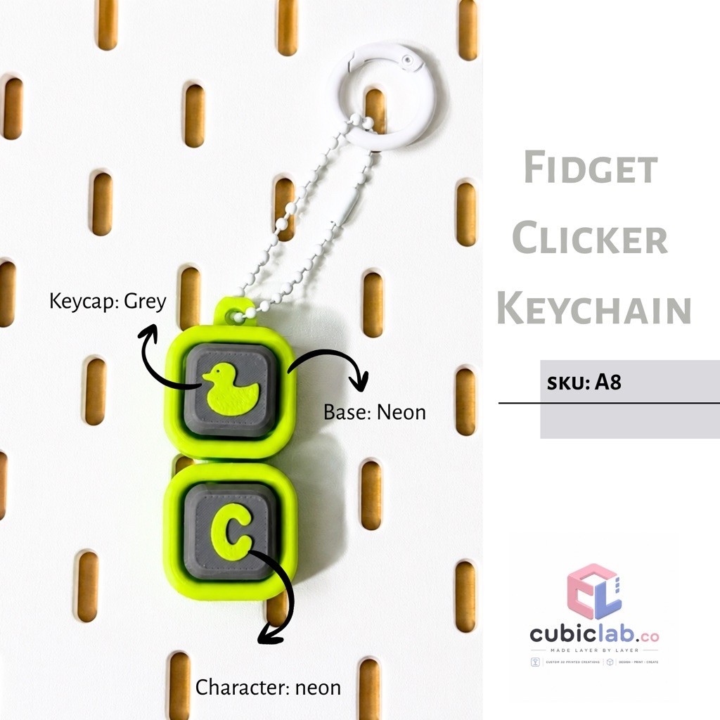 Cubic Lab - Initial Keychain 3D Fidget Clicker