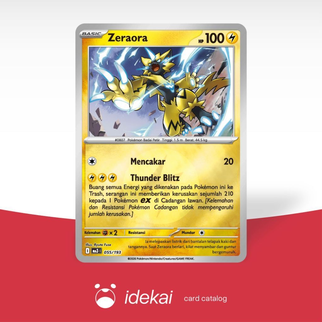 Zeraora MA3 055/193 - Holo - Evolusi Mega Impian - Pokemon TCG Indonesia - Idekai Store