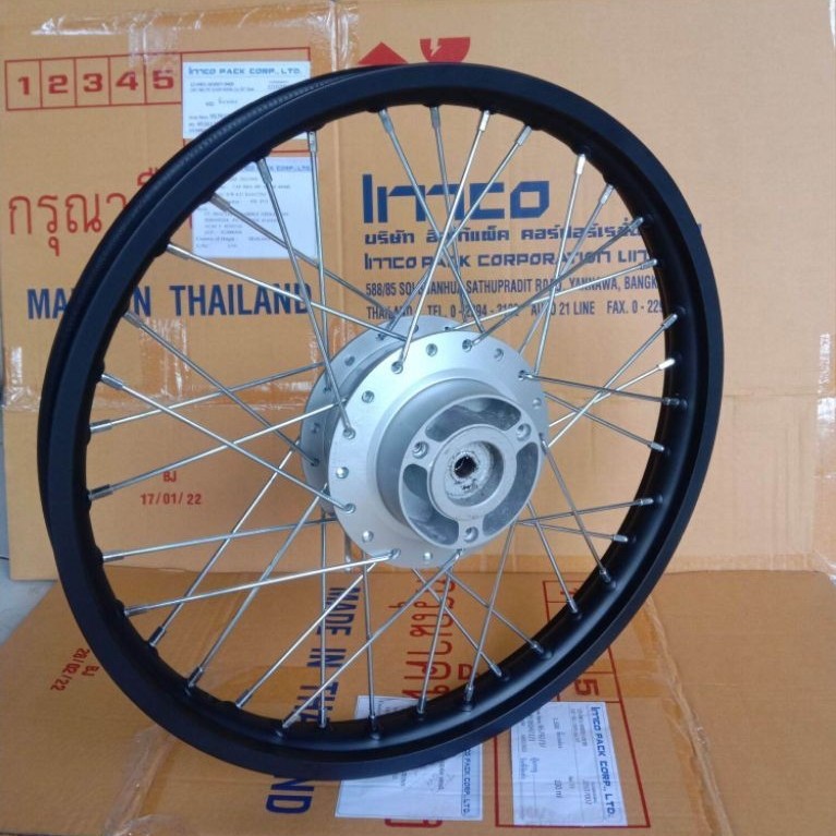 Velg jari-jari satria fu belakang siap pasang original jinfei repaint hitam ukuran 140 ring 17
