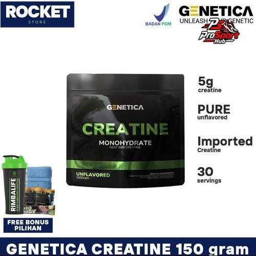 GENETICA Creatine Monohydrate 150 gram 30 serving - Suplemen Fitness Kreatin
