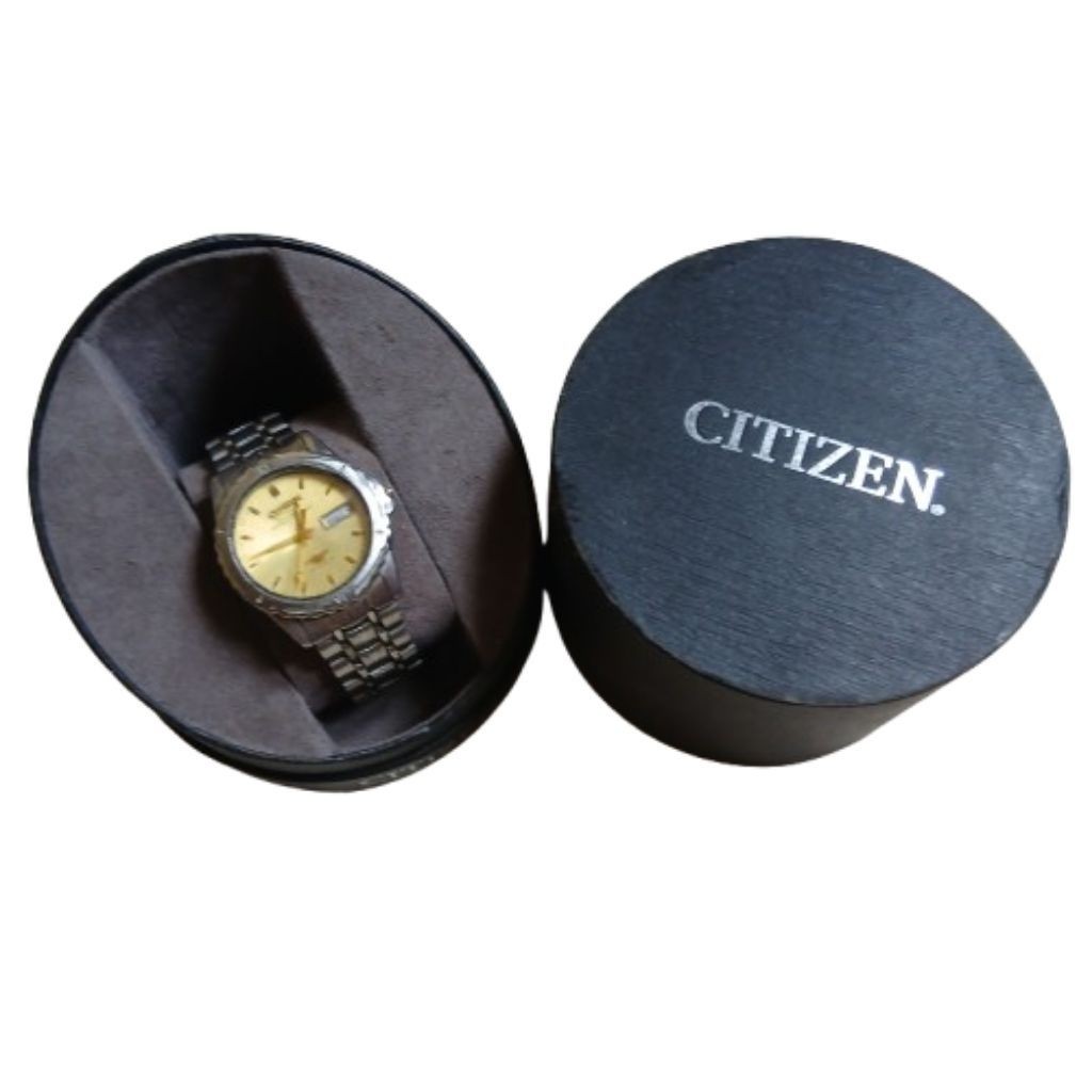 Jam Tangan Pria Vintage Original Citizen Automatic Day Date Kaca Piramida