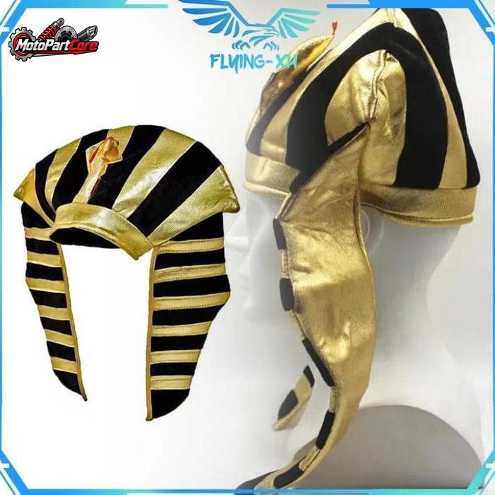 Kostum Mesir Topi Firaun Hiasan Kepala Mesir Perlengkapan Halloween Kostum Mesir Anak