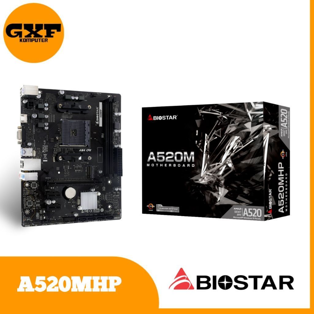 Motherboard BIOSTAR A520MHP (AM4, AMD A520, DDR4, USB3.2, SATA3)