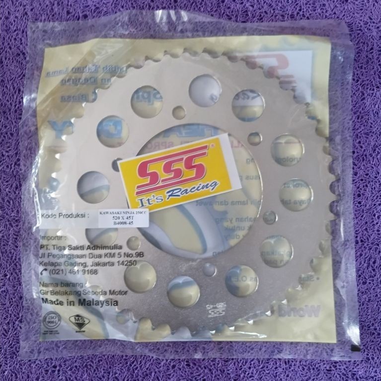 gir sss ninja 250 520-45 original,gear belakang original sss