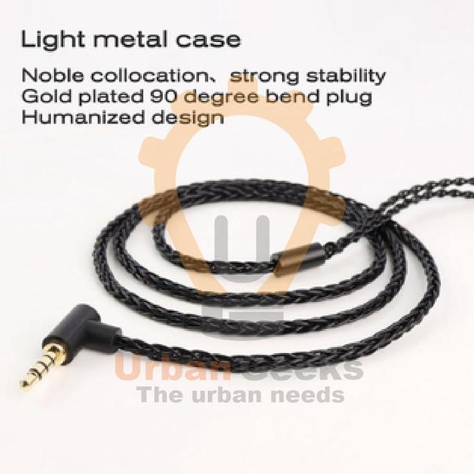 Dj- Jc Ally Jy Jc08 Black (Mic) 8 Core Copper Cable Upgrade For Earphone Kz