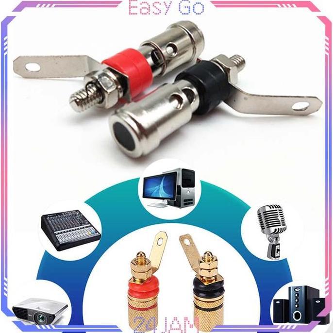 SAMBINAKA 2pcs/Set Binding Post Terminal Speaker Model Jepit Terminal Binding Speaker Terminal Bindi