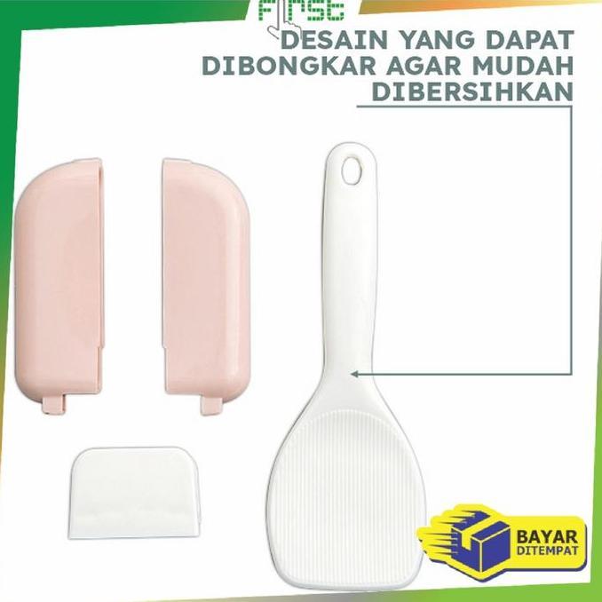 Promo [Cod] Fh C226 Sendok Nasi Penutup Otomatis Tempat Centong Nasi Otomatis Kitchenware Cod