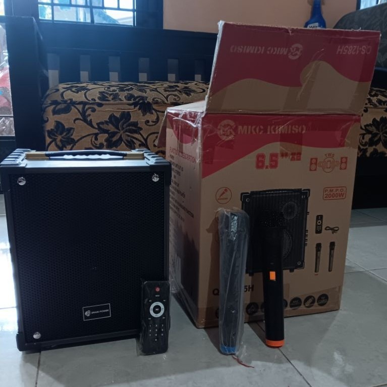 MKC KIMISO Speaker Bluetooth QS-1285H 6.5x2 Inch 2 Mic Wireless PVC ABS Klasik