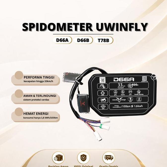 Promo SPEDOMETER SEPEDA LISTRIK UWINFLY D66A D66B T78B | KECEPATAN HINGGA 33KM/H Diskon