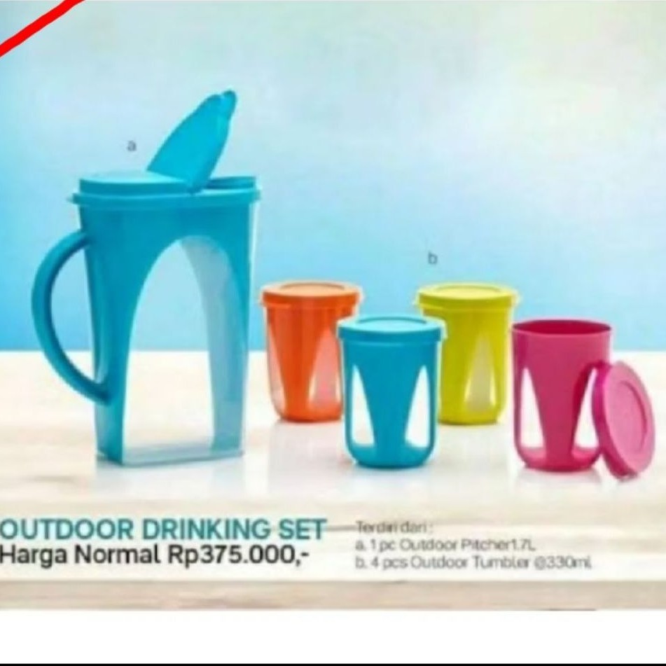 Outdoor drinking set tupperware teko tupperware dan gelas minum