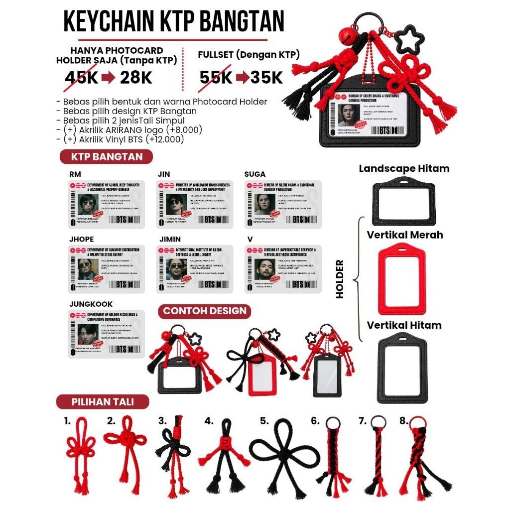 KEYCHAIN KTP BTS | KEYCHAIN + CARDHOLDER BTS | CARDHOLDER BTS | PHOTO CARD HOLDER BTS ARIRANG