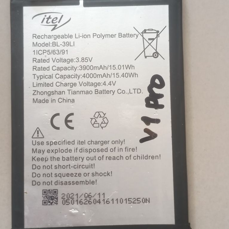 Baterai itel vision 1 pro ori copotan
