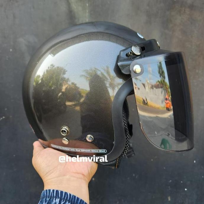 HELM CARKIDSS KACA FLAT HELM RETRO BOGO JUNIOR HELM BOGO ANAK CARKIDSS SNI COQUETTE