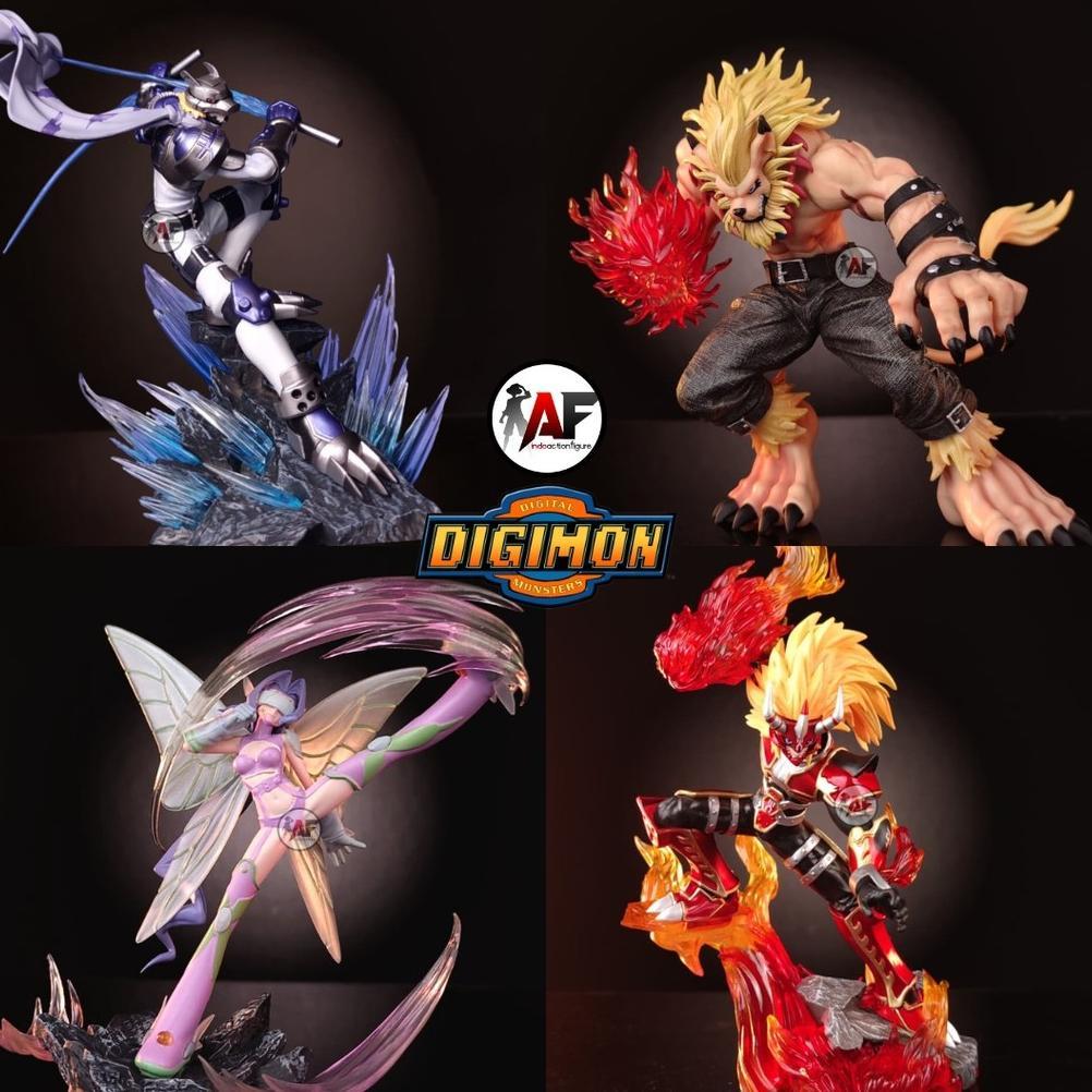 STATUE ACTION FIGURE DIGIMON WOLFMON, FAIRYMON, AGNIMON JSC STUDIO , LEOMON SOAR STUDIO DESIGN RECAS