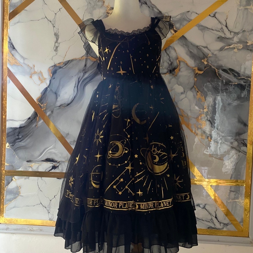 Lolita Dress Goth Star Gold Planet