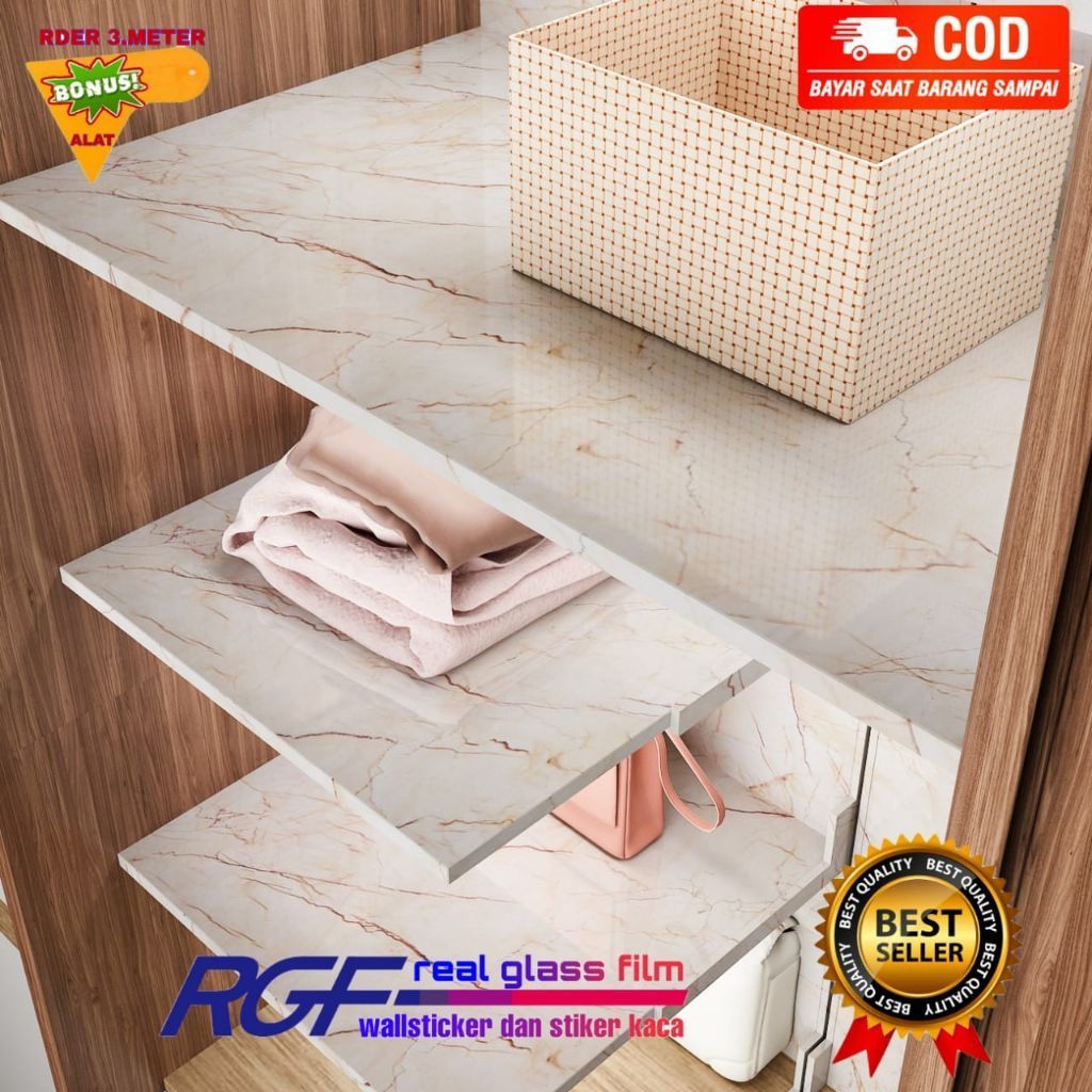 STIKER DINDING MARMER/STIKER DAPUR PVC/STIKER DINDING MOTIF MARMER/WALPAPER MARMER TEBAL MEJA KAYU L