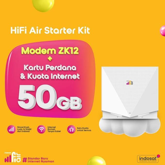 Wizqi- Indosat Hifi Air K1 Wifi Modem 4G Lte 50Gb