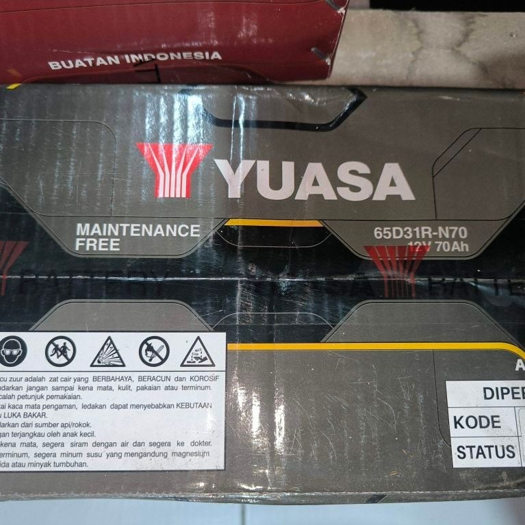 Aki Yuasa 65D31R N70 MF 12V/70Ah Maintenance Free / Aki Kering Yuasa 70A MF / Aki Kering Yuasa N70