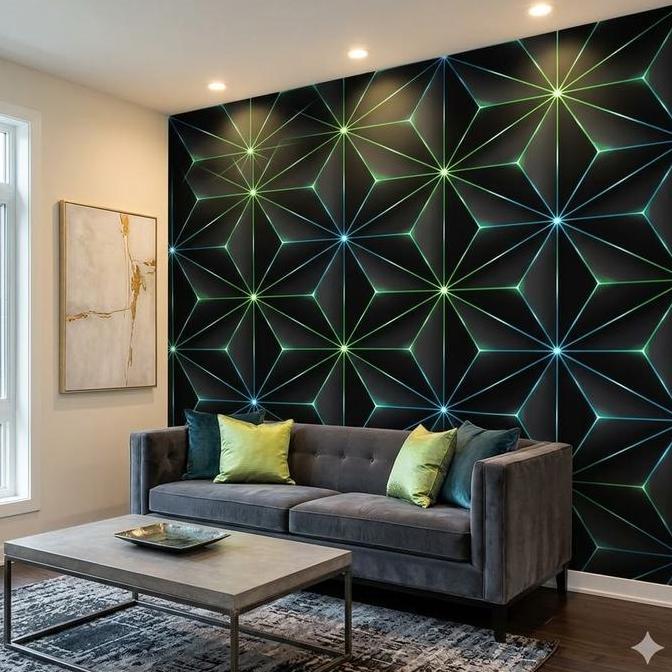 Wallpaper Sticker Untuk Dinding Motif Batako Garis