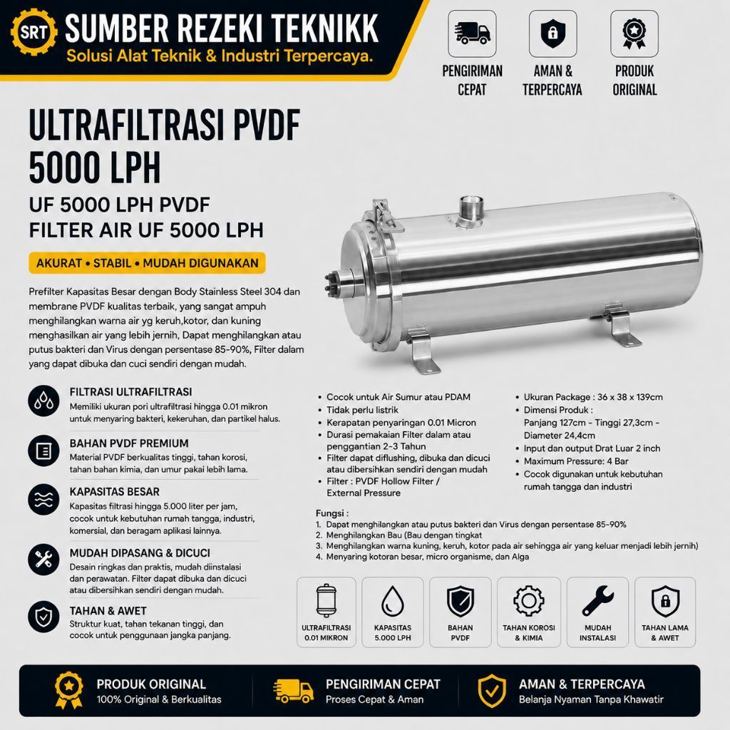 ultrafiltrasi pvdf 5000 lph uf 5000 lph pvdf Filter Air UF 5000 lph