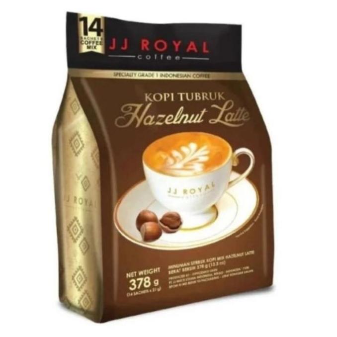 Kopi Jj Royal Kopi Tubruk Hazelnut Latte Bags 14 Sachets | Coffee