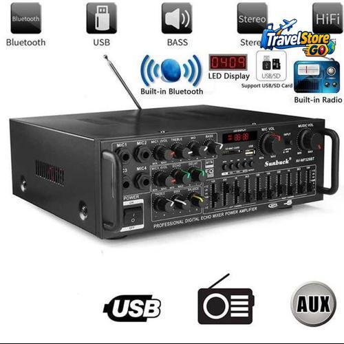 Amplifier Karaoke Bluetooth Sunbuck Ampli Audio HIFI Equalizer Karaoke Mixer Audio FM