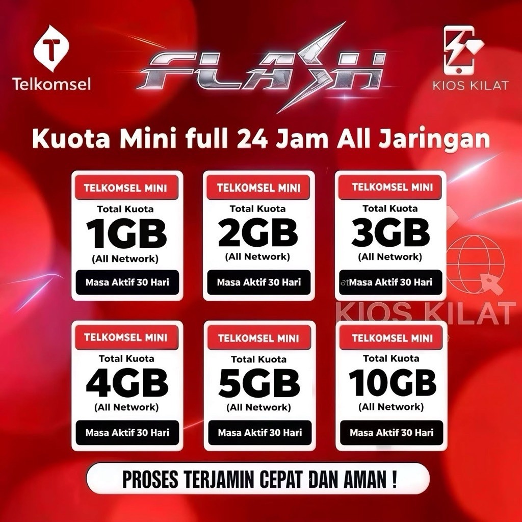PAKET DATA TELKOMSEL FLASH, INTERNET SAKTI FULL 24 JAM PROMO