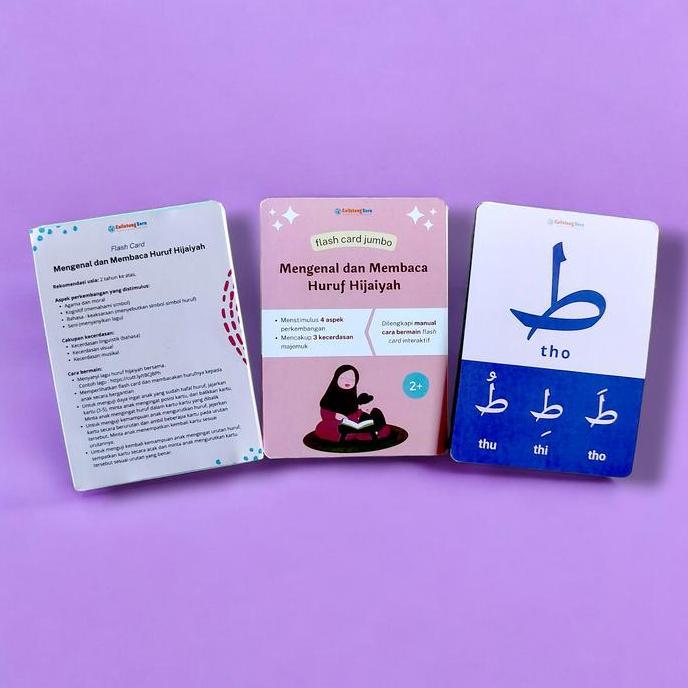 Flash Card Hijaiyah Ukuran Jumbo Kartu Belajar Mengenal dan Membaca Huruf Arab Alat Anak Toys