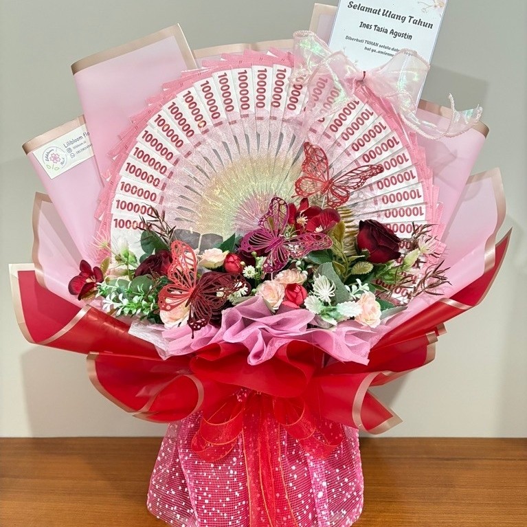 buket uang asli premium | money bouquet | buket uang jumbo | buket kipas | pecahan 20.000 | pecahan 