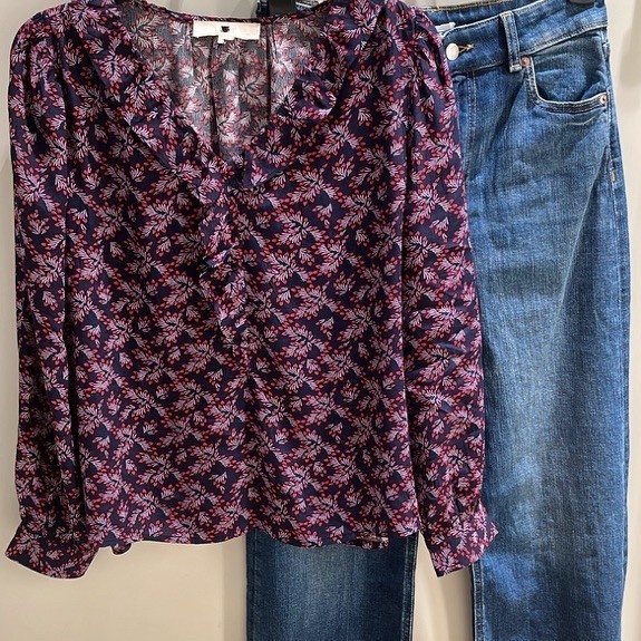 blouse bunga ruffle