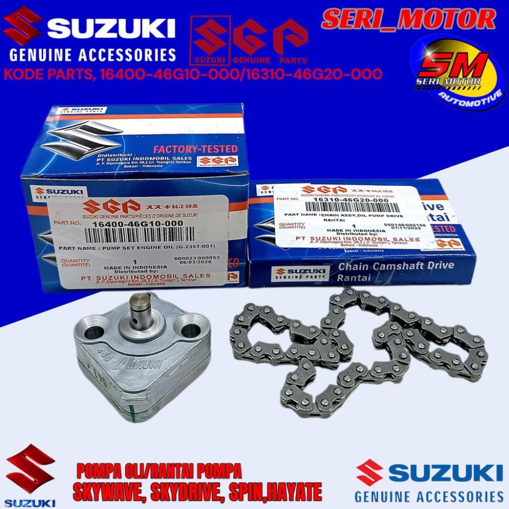 Pompa oli plus Rantai pompa oli (2pcs)Spin 125 Sgp 16310-46G20-000/16400-46G10-000