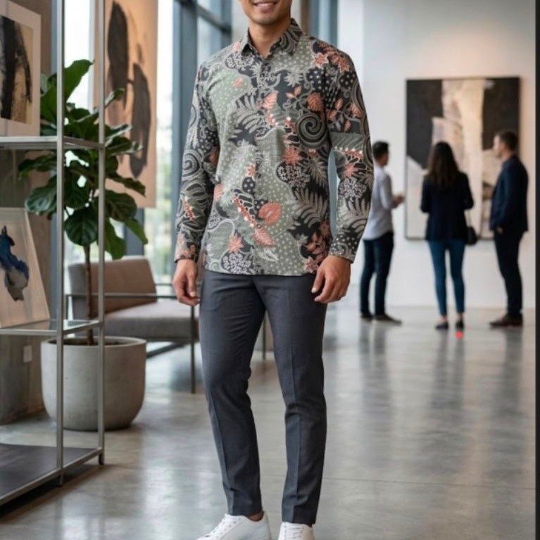 Pria Lengan Panjang / Azriel Batik Premium / Kemeja batik pria lengan Panjang
