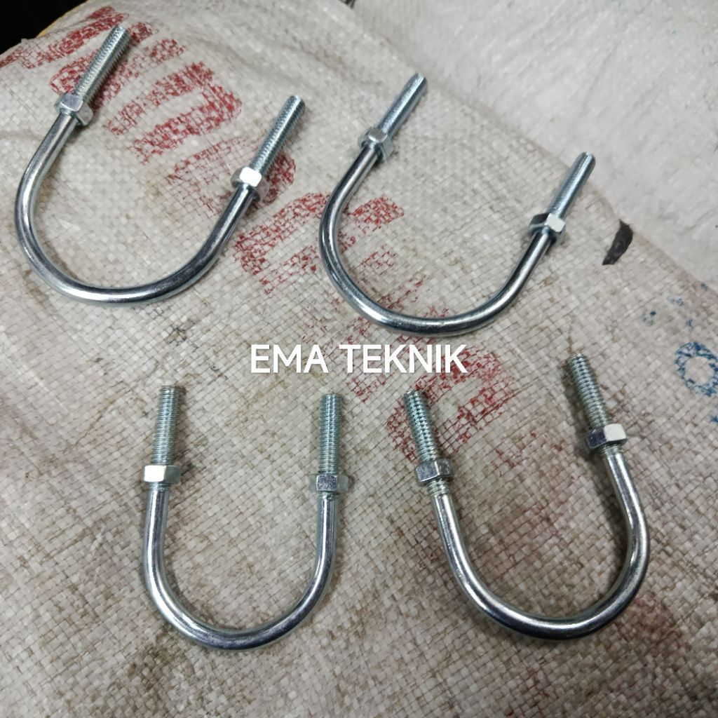 Clamp U bolt Clamp U double bolt clamp pipa clamp U 2Baut 3" 4" 6" 8" inch