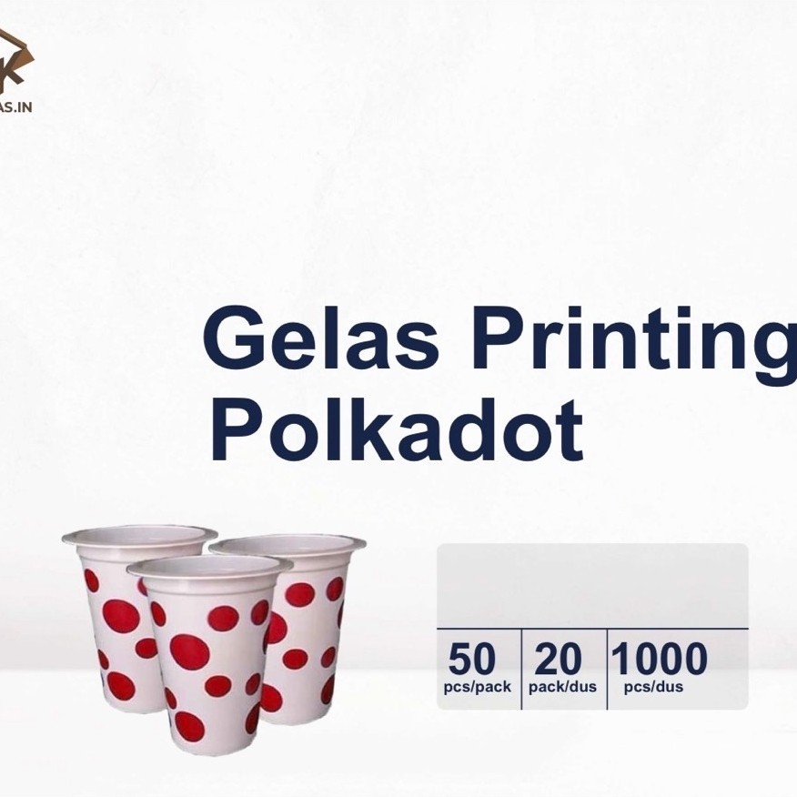 GELAS PLASTIK POLKADOT/ GELAS KOPI/ GELAS ES