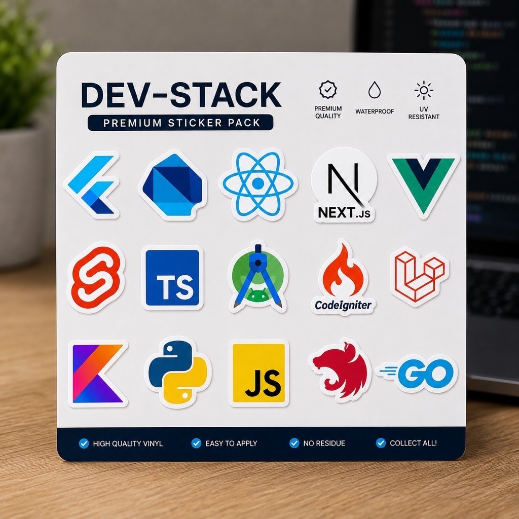 Sticker Dev-Stack Premium Starter Pack Anak IT Programmer