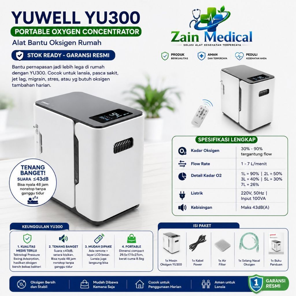 Oxygen Concentrator Yuwell Yu300 / Oxygen Portable 94% Rill