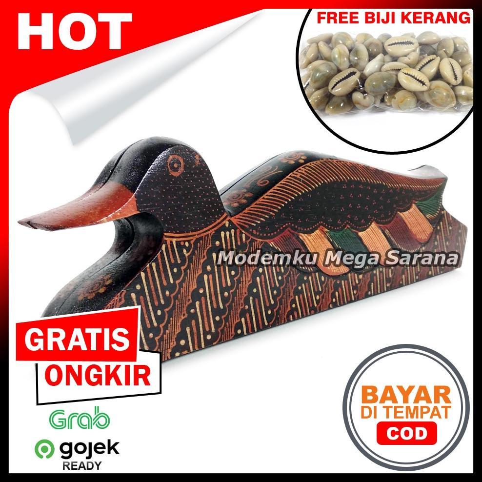 Congklak Dakon Kayu Batik Bebek + Biji Kerang Diskon