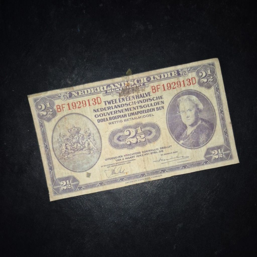 Uang Kuno Seri NICA Pecahan 2.5 Gulden (Rupiah)