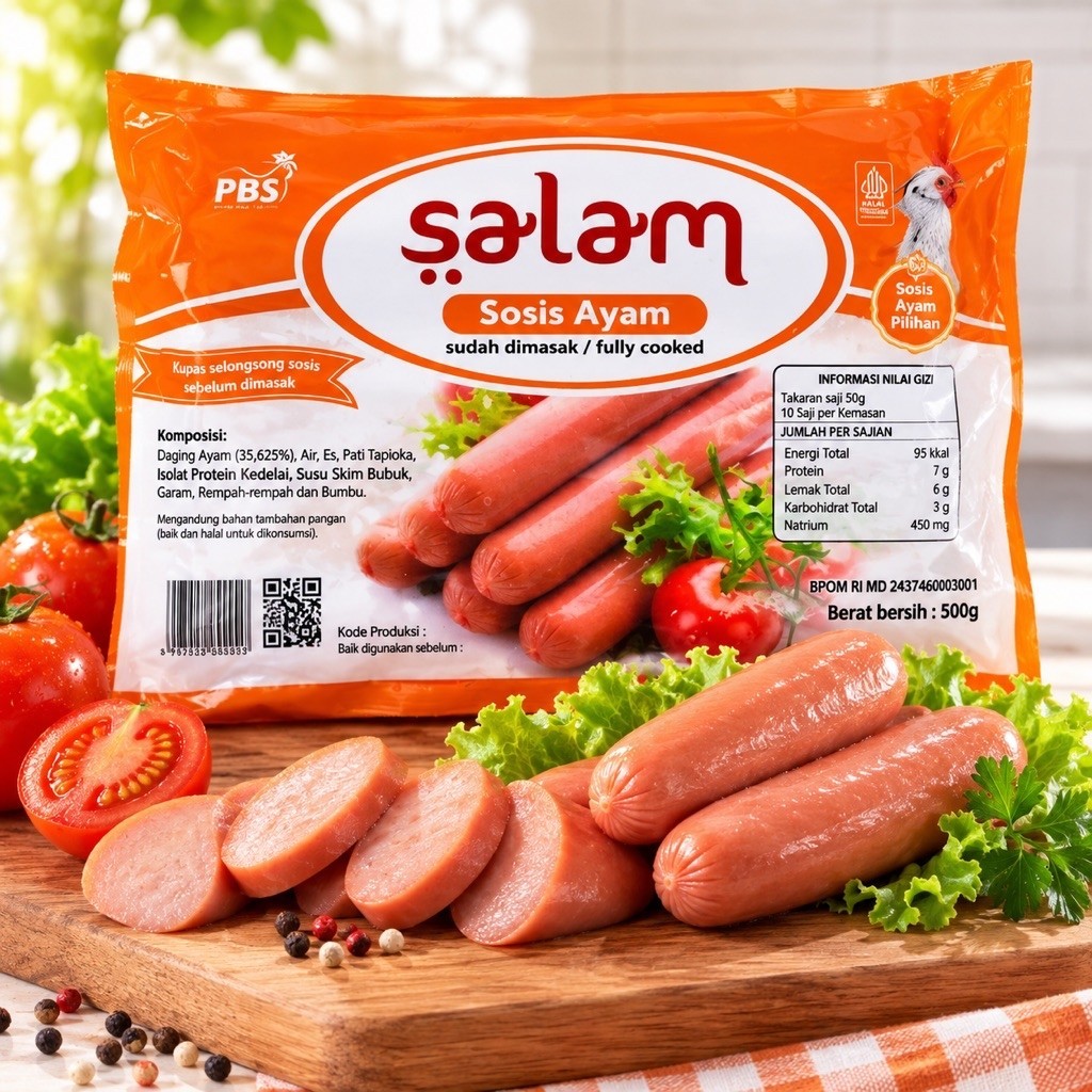 SALAM SOSIS AYAM 500 GR / SOSIS SALAM / SOSIS AYAM
